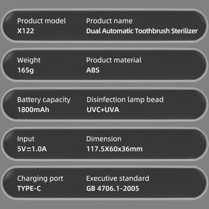 UV Intelligent Toothbrush Sanitizer Holder